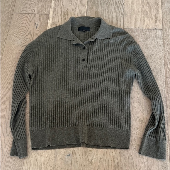 Nili Lotan Sweaters - Nili Lotan Khaki Ribbed Sweater